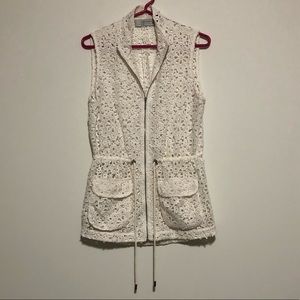 Tahari ASL White Lace Vest